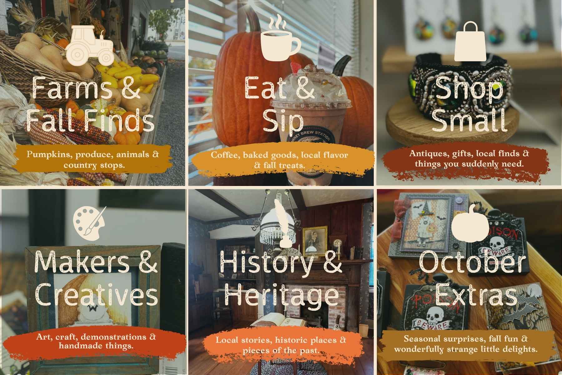 What you'll find on the Hampshire County Fall Crawl: farms, food, shopping, makers, heritage and seasonal experiences.